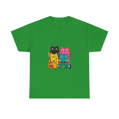 Band Cats T-Shirt – Colorful Cat Music Graphic Tee