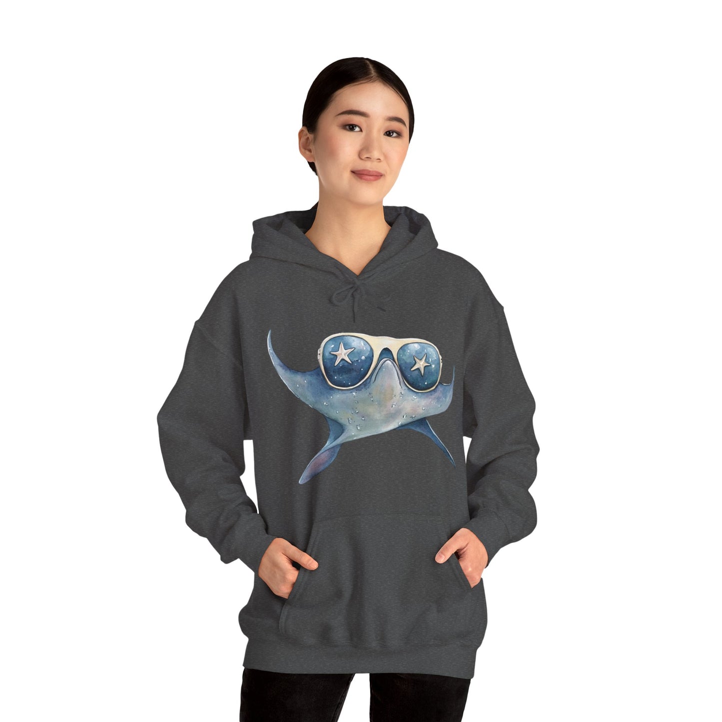 Manta Ray Sunglasses Hoodie – Cool Ocean Sea Life Sweatshirt