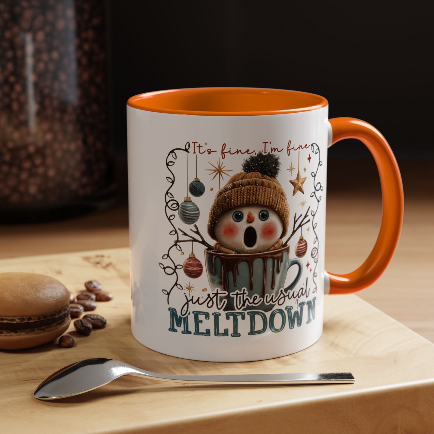 Coffee Mug — It's Fine, I'm Fine Snowman Holiday Meltdown