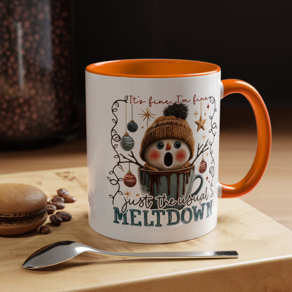 Coffee Mug — It's Fine, I'm Fine Snowman Holiday Meltdown