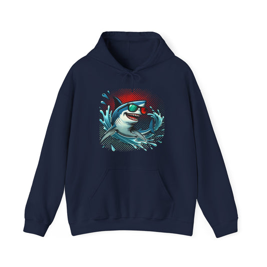 Shark Surf Hoodie — Cool Sunglasses Beach Shark Graphic Sweatshirt