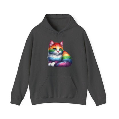 Rainbow Cat Hoodie — Colorful Pride Kitten Pullover