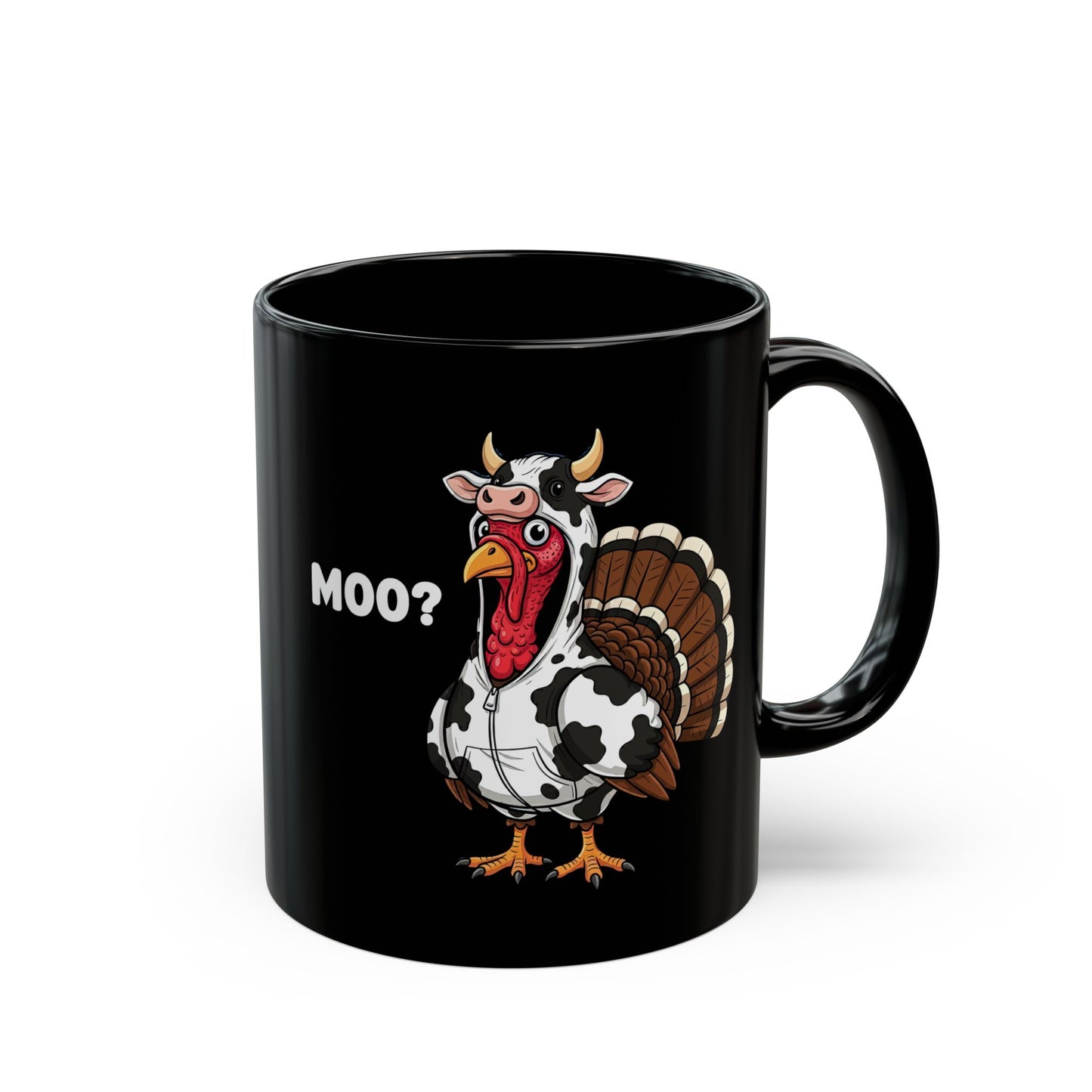 Funny Turkey Cow Mug – Moo? Animal Hybrid Cup – Farm Humor Coffee Mug for Thanksgiving & Animal Lovers