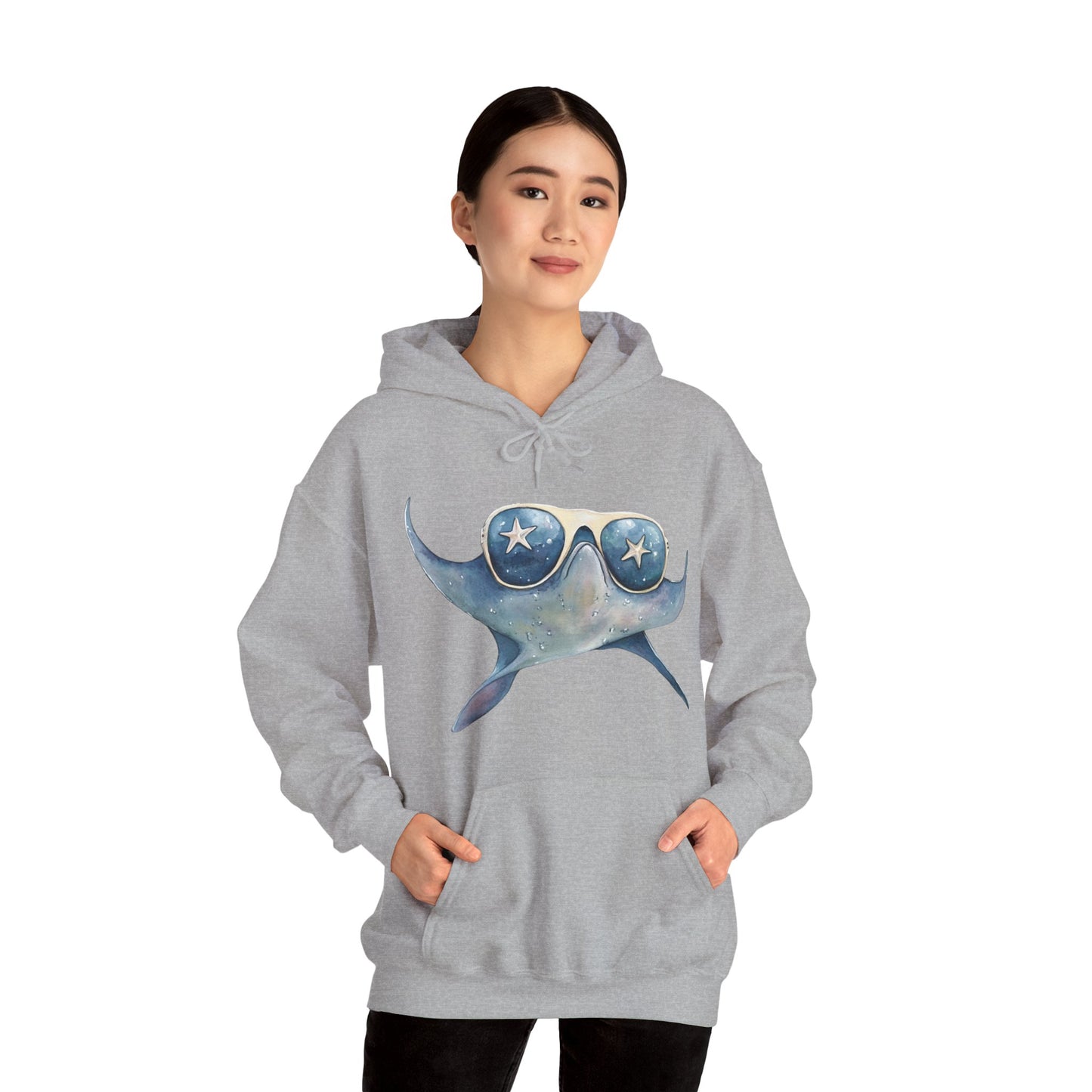 Manta Ray Sunglasses Hoodie – Cool Ocean Sea Life Sweatshirt