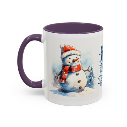Baby It's Cold Outside Snowman Christmas Coffee Mug — Winter Holiday Hot Cocoa Cup (11/15oz)