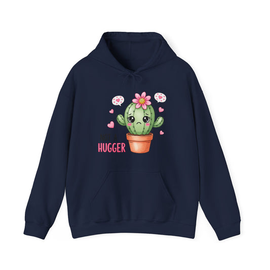 Hoodie — Cute Cactus “Not a Hugger” Graphic Pullover