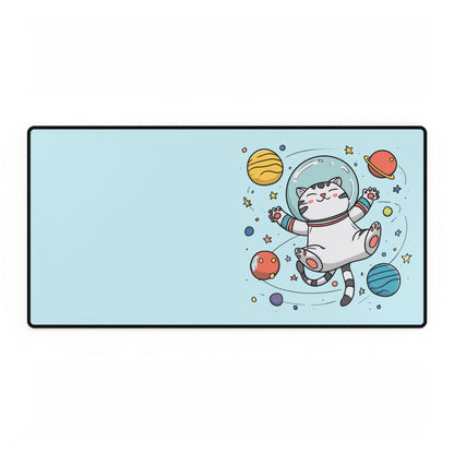 Space Cat Desk Mat — Cute Astronaut Cat Gaming & Office Mouse Pad