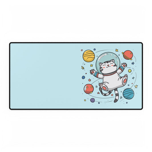 Space Cat Desk Mat — Cute Astronaut Cat Gaming & Office Mouse Pad