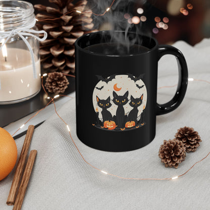 Halloween Black Cat Mug – Spooky Pumpkin Design