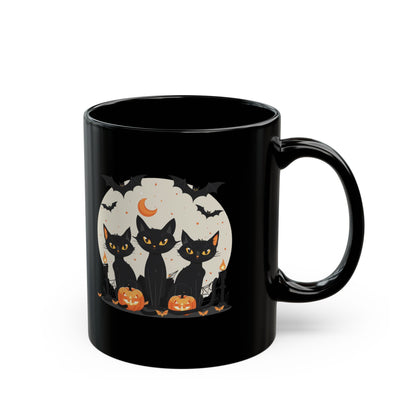 Halloween Black Cat Mug – Spooky Pumpkin Design