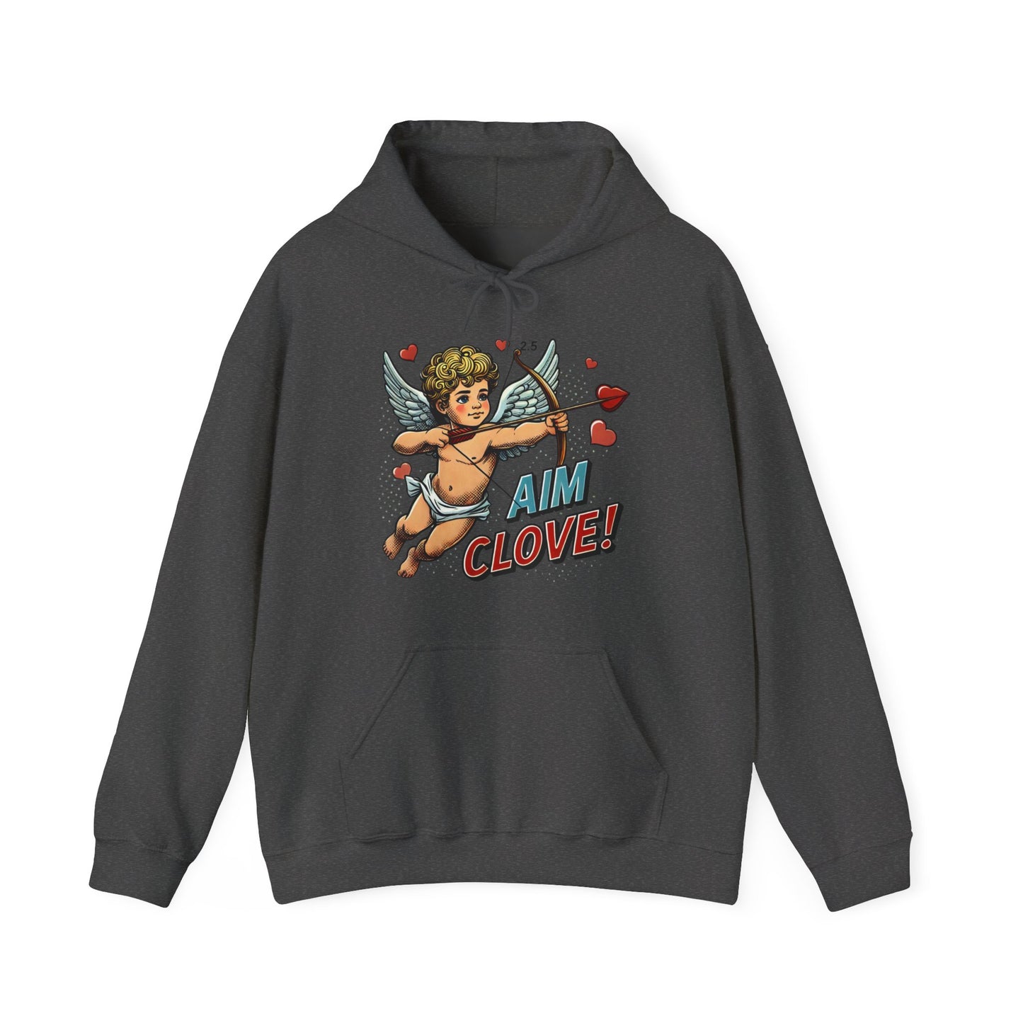 Cupid Graphic Hoodie - 'Aim Clove!' Vintage Valentine Cherub Sweatshirt