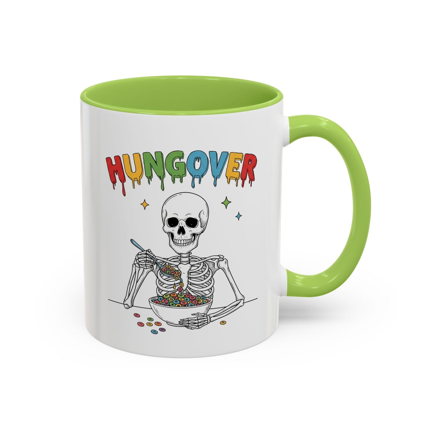 Hungover Coffee Mug — Funny Skeleton Cereal Mug (11/15oz)
