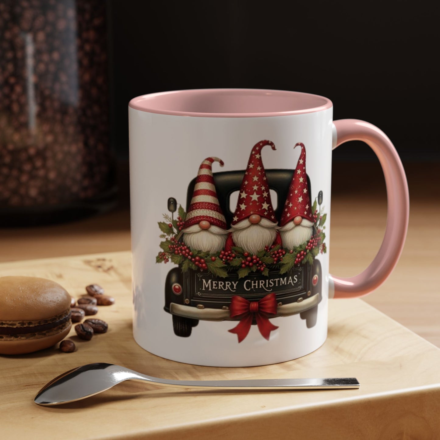 Christmas Gnome Mug – Cute Gnomes in Vintage Truck – Merry Christmas Holiday Coffee Cup – Cozy Winter Gift