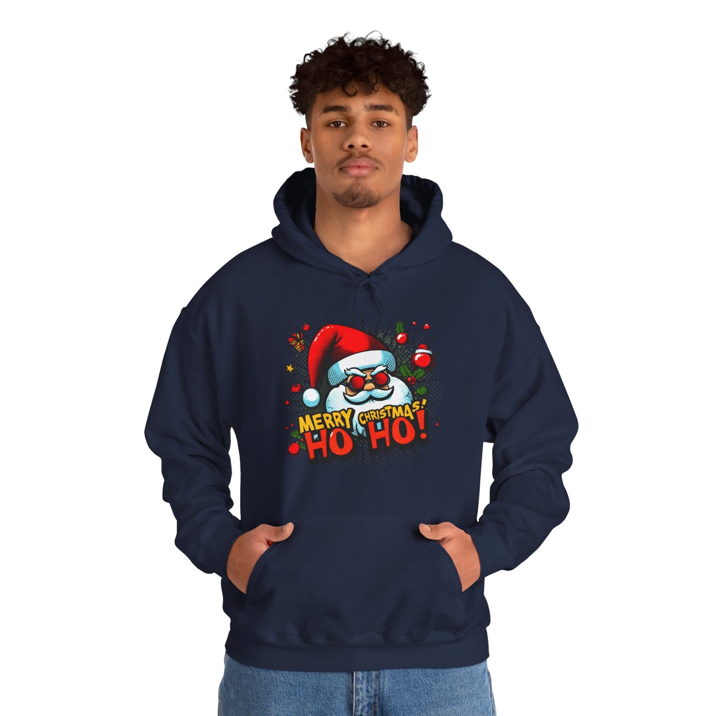 Santa 'Merry Christmas Ho Ho!' Hoodie — Festive Holiday Sweatshirt