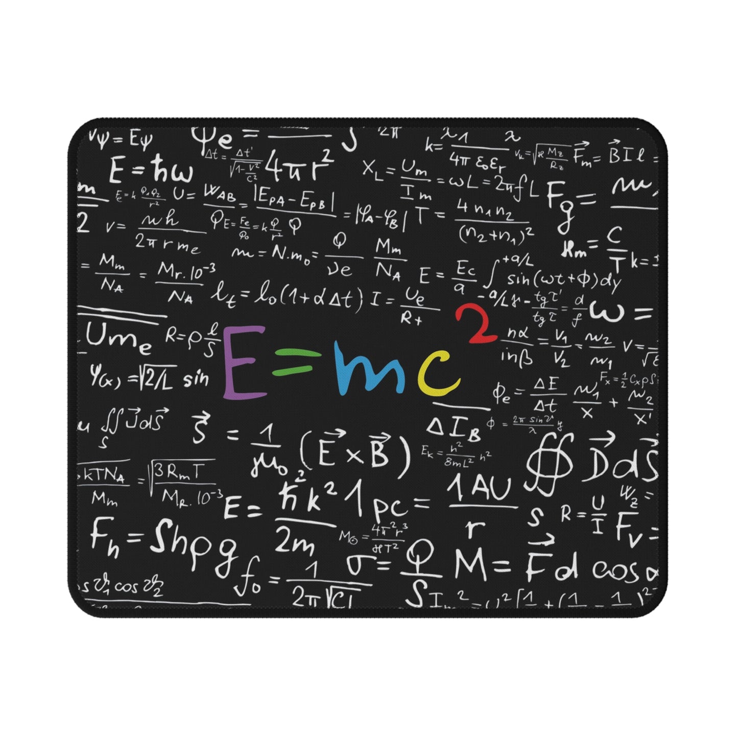 Physics Equations Non-Slip Mouse Pad — E=mc Chalkboard Design