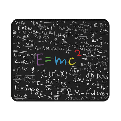Physics Equations Non-Slip Mouse Pad — E=mc Chalkboard Design