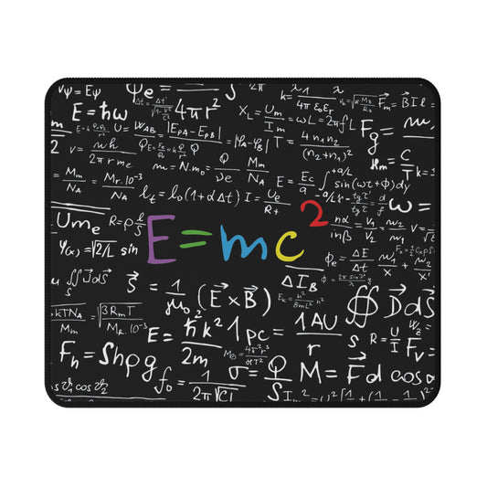 Physics Equations Non-Slip Mouse Pad — E=mc Chalkboard Design