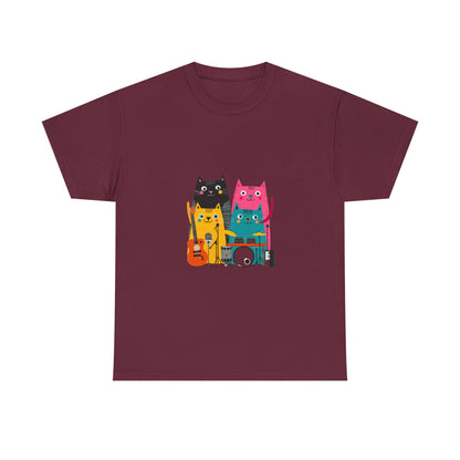 Band Cats T-Shirt – Colorful Cat Music Graphic Tee