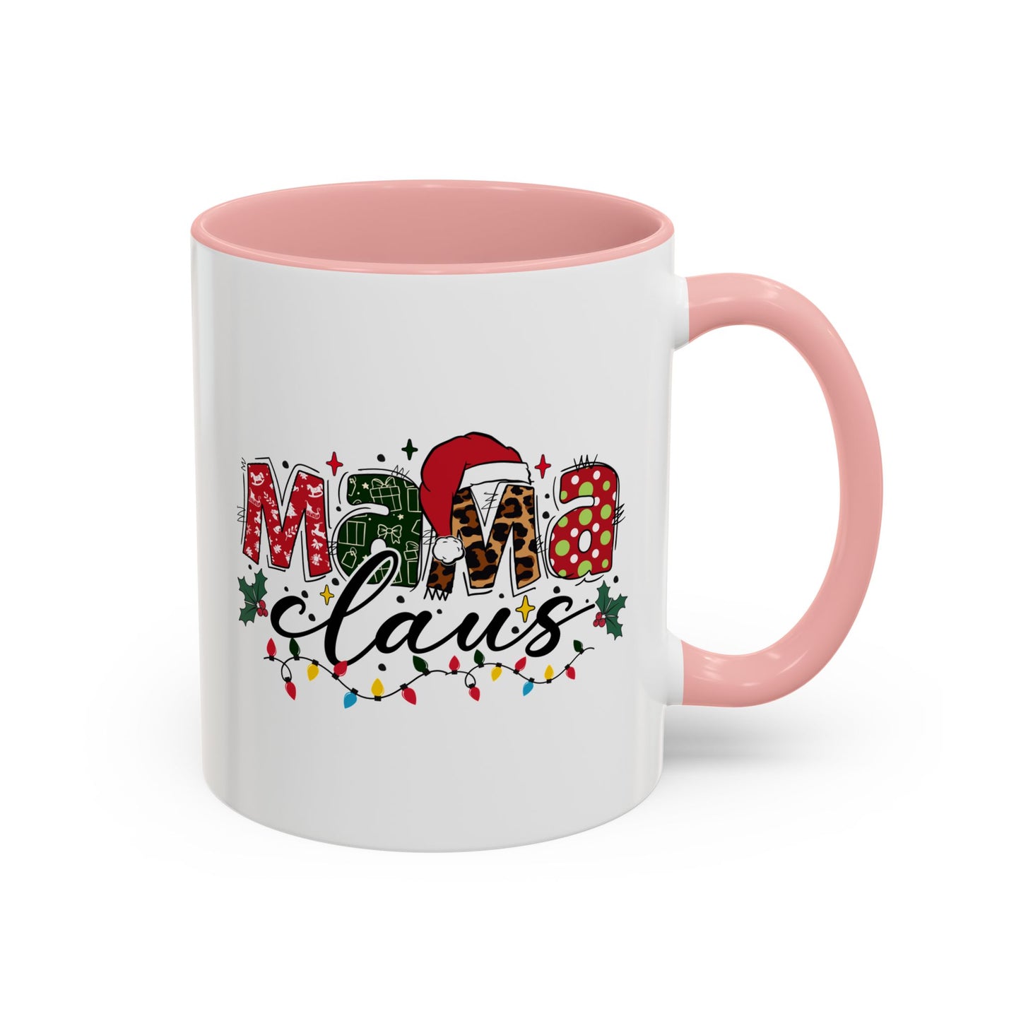 Mama Claus Accent Coffee Mug — Festive Christmas Holiday Mom Coffee Cup (11/15oz)