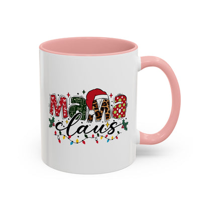 Mama Claus Accent Coffee Mug — Festive Christmas Holiday Mom Coffee Cup (11/15oz)
