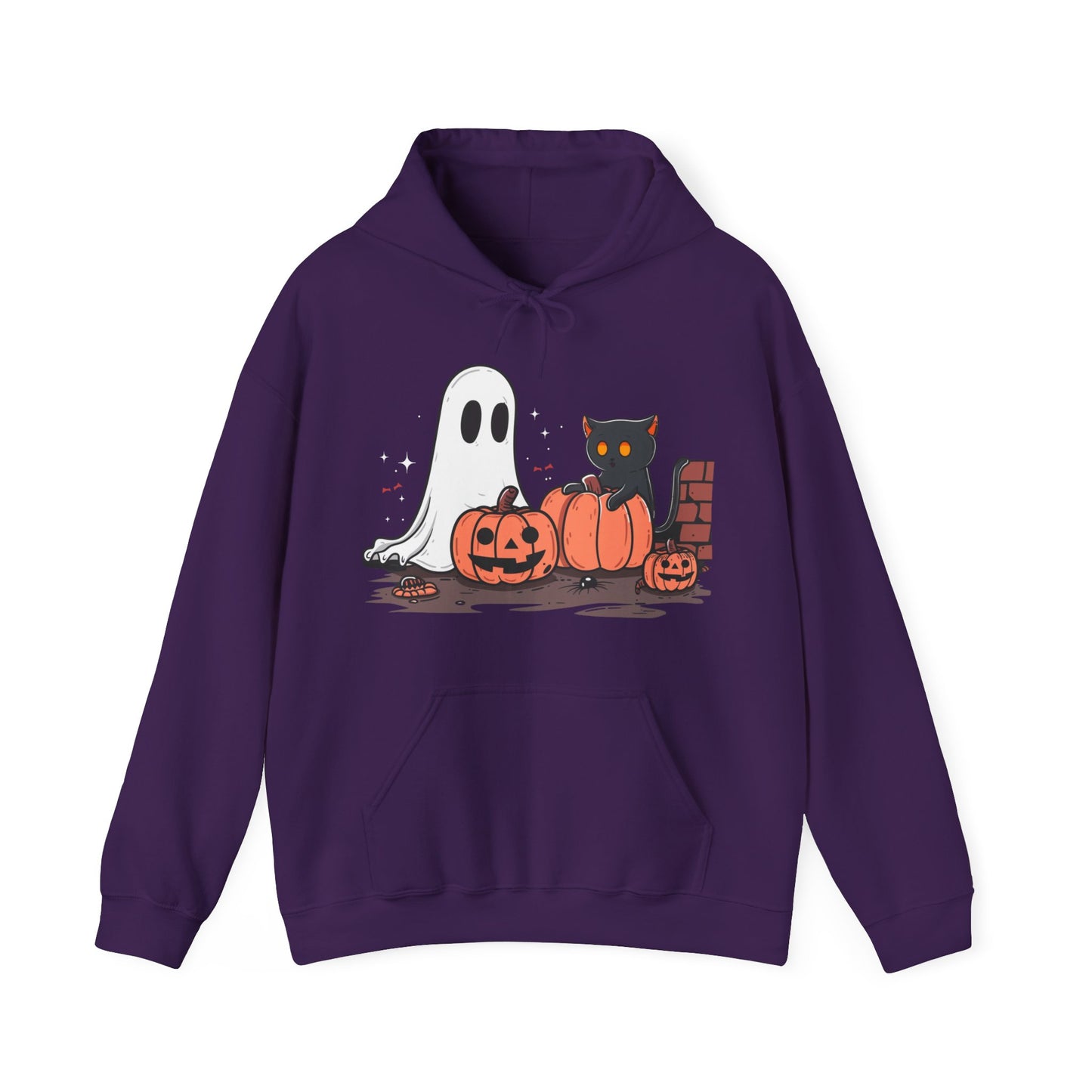 Ghost and Black Cat Halloween Unisex Hoodie