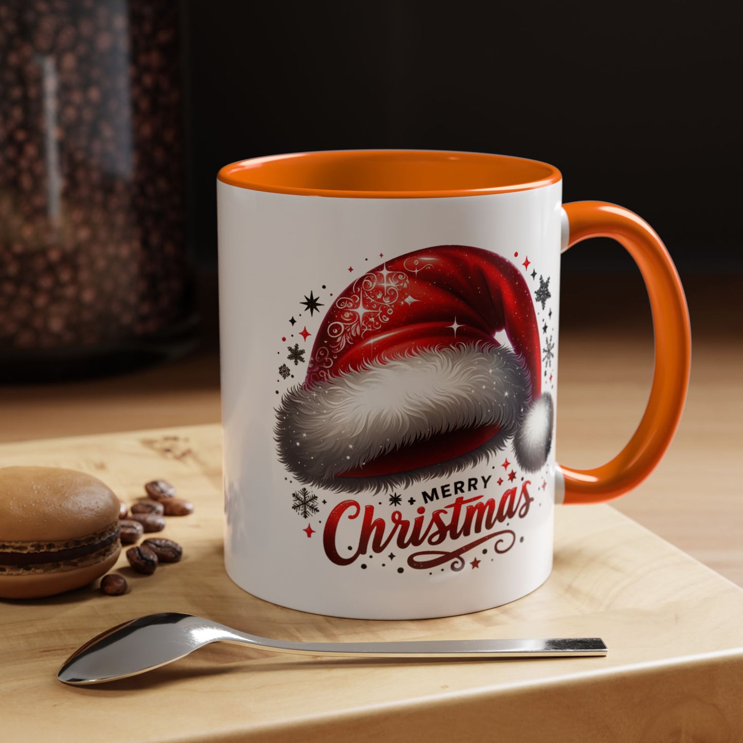 Merry Christmas Mug – Santa Hat Coffee Cup – Festive Holiday Red & White New Year Gift Mug