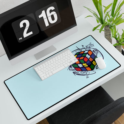 Rubik’s Cube Sketch Desk Mat — Puzzle Gamer Mousepad Office Desk Mat