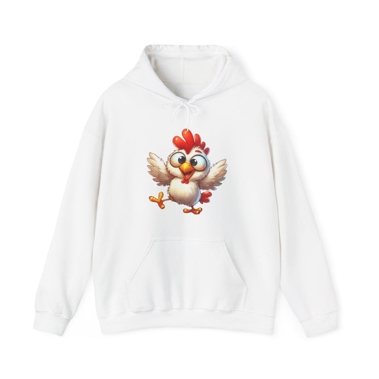 Cute Cartoon Chicken Hoodie — Playful Rooster Graphic Pullover