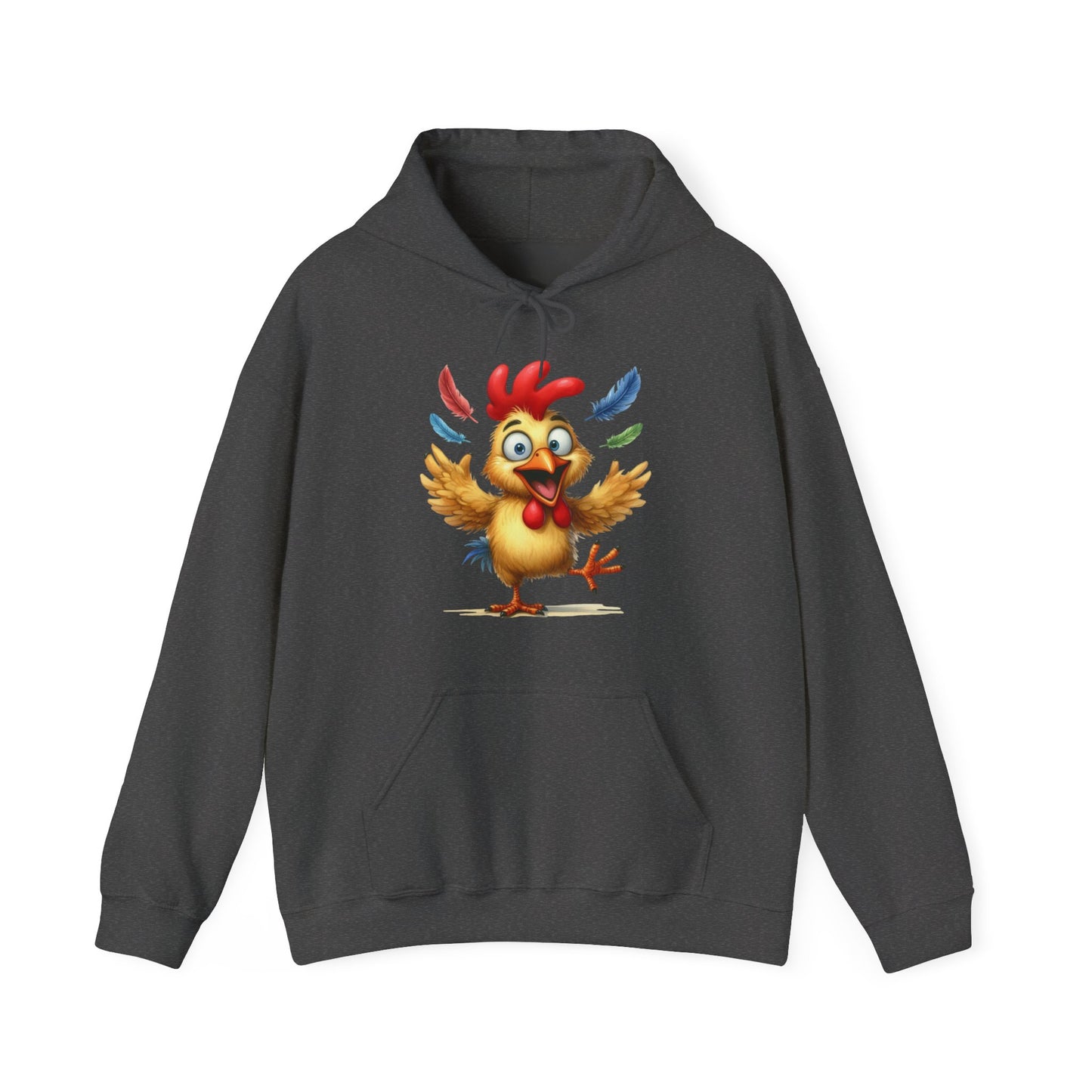Cute Dancing Chicken Hoodie – Colorful Rooster Cartoon Pullover