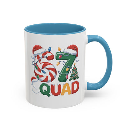 Christmas 07 Squad Accent Coffee Mug – Holiday Candy Cane & Santa Hat Design