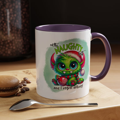 Naughty List Christmas Mug – Cute Monster Holiday Coffee Cup, Funny Xmas Gift (11oz/15oz)