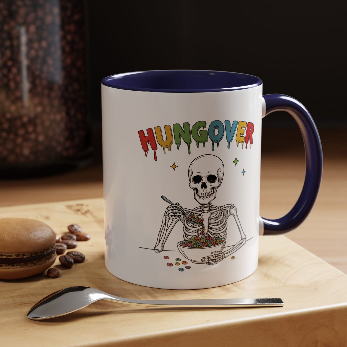 Hungover Coffee Mug — Funny Skeleton Cereal Mug (11/15oz)