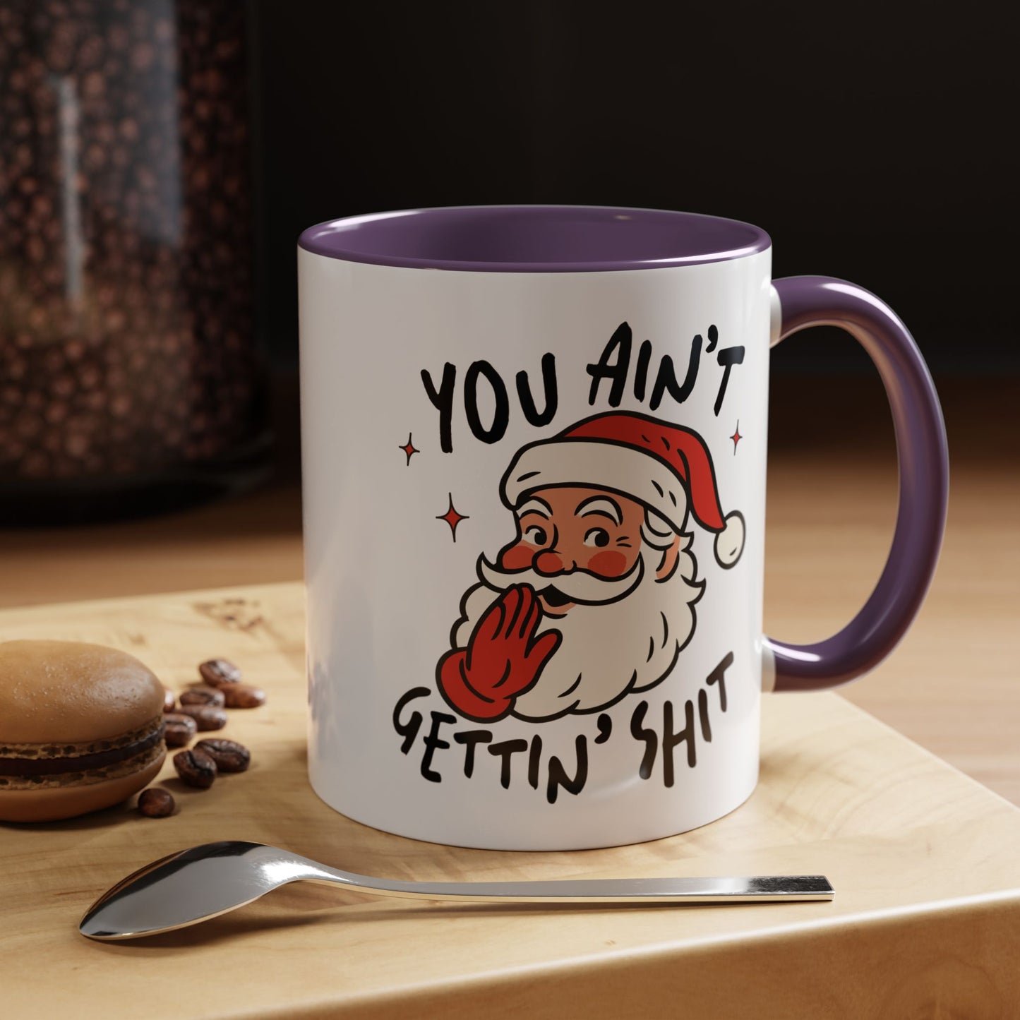 Funny Santa New Year Mug – Naughty Santa Holiday Coffee Cup – Sarcastic New Year Gift for Adults