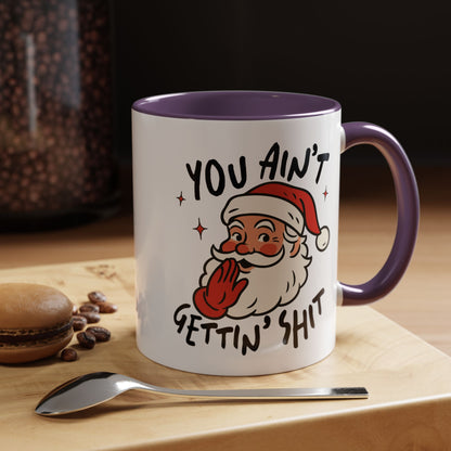 Funny Santa New Year Mug – Naughty Santa Holiday Coffee Cup – Sarcastic New Year Gift for Adults