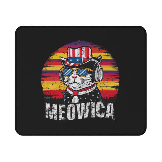 Meowica Cat Gaming Mouse Pad — Patriotic 4th of July Non-Slip Pad