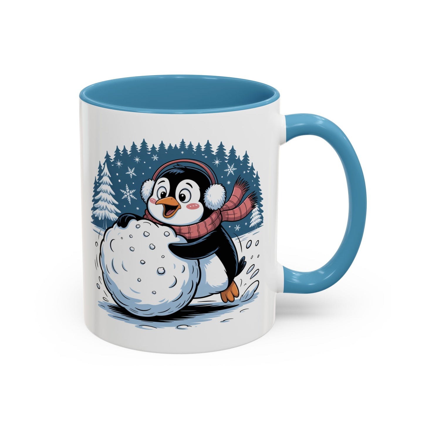 Cute Penguin Winter Mug Christmas Snowball Holiday Coffee Cup