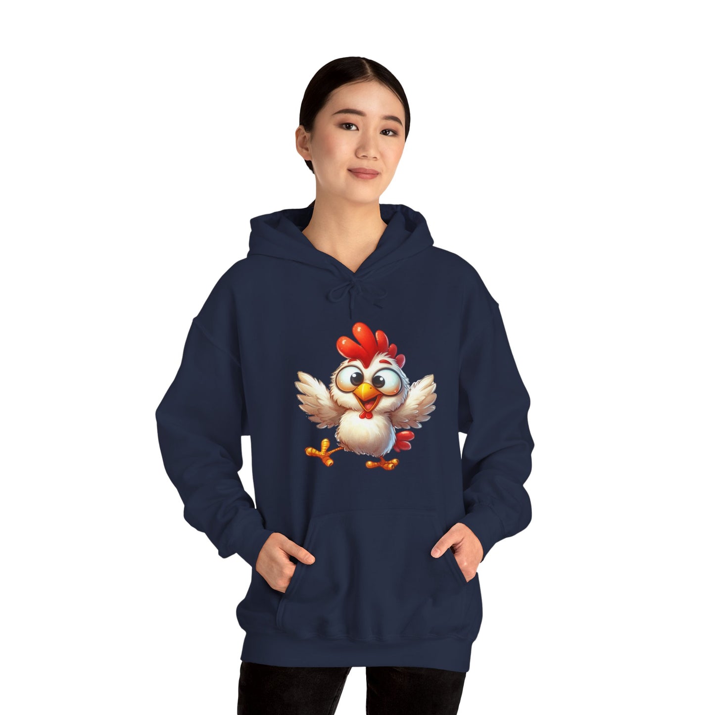 Cute Cartoon Chicken Hoodie — Playful Rooster Graphic Pullover