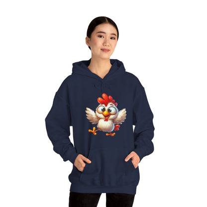 Cute Cartoon Chicken Hoodie — Playful Rooster Graphic Pullover