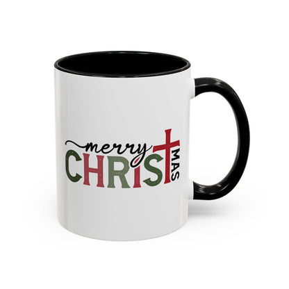 Merry Christmas Accent Coffee Mug - Festive Religious Christmas New Year Gift (11/15oz)