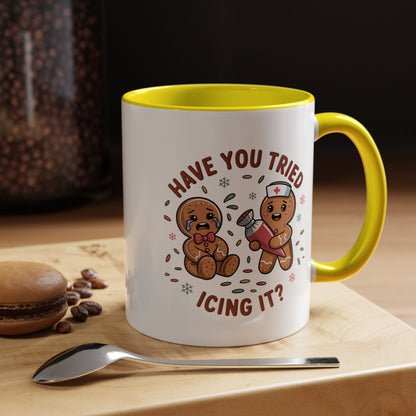 Have You Tried Icing It? Gingerbread Cookie Coffee Mug — Cute Holiday Baking Gift (11/15 oz)