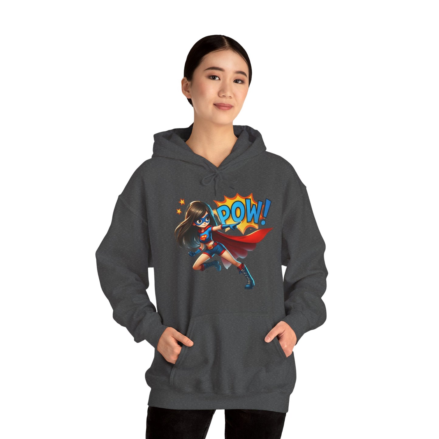 Superhero Girl Hoodie — POW! Graphic Pullover for Fans