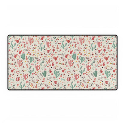 Cactus Garden Desk Mat — Large Floral Desert Mouse Pad