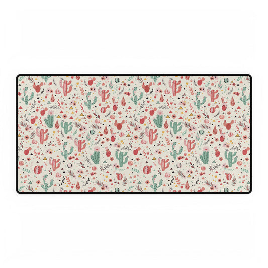 Cactus Garden Desk Mat — Large Floral Desert Mouse Pad