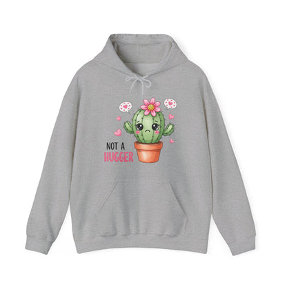 Hoodie — Cute Cactus “Not a Hugger” Graphic Pullover