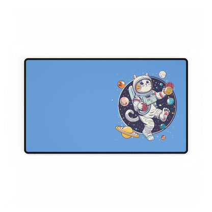 Space Cat Desk Mat — Large Gaming/Work Mousepad with Astronaut Cat Design
