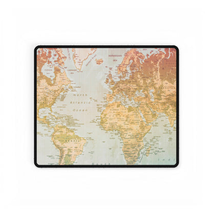 Vintage World Map Desk Mat — Large Antique Travel Mousepad & Keyboard Pad