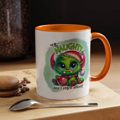 Naughty List Christmas Mug – Cute Monster Holiday Coffee Cup, Funny Xmas Gift (11oz/15oz)