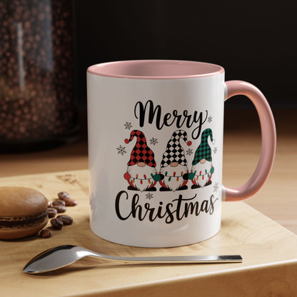 Merry Christmas Gnome Accent Coffee Mug – Holiday 11/15oz Ceramic