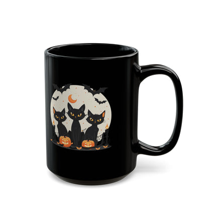 Halloween Black Cat Mug – Spooky Pumpkin Design