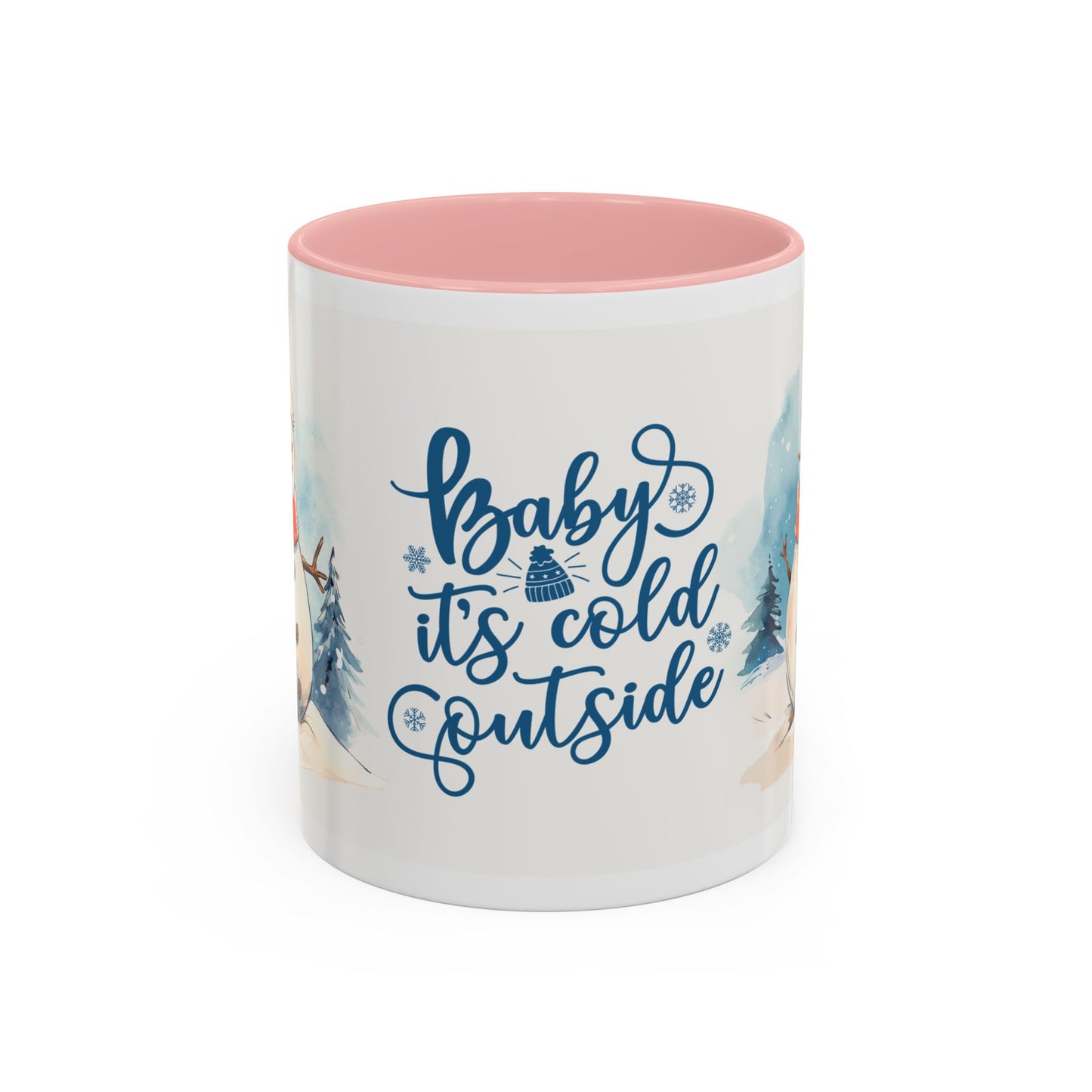 Baby It's Cold Outside Snowman Christmas Coffee Mug — Winter Holiday Hot Cocoa Cup (11/15oz)